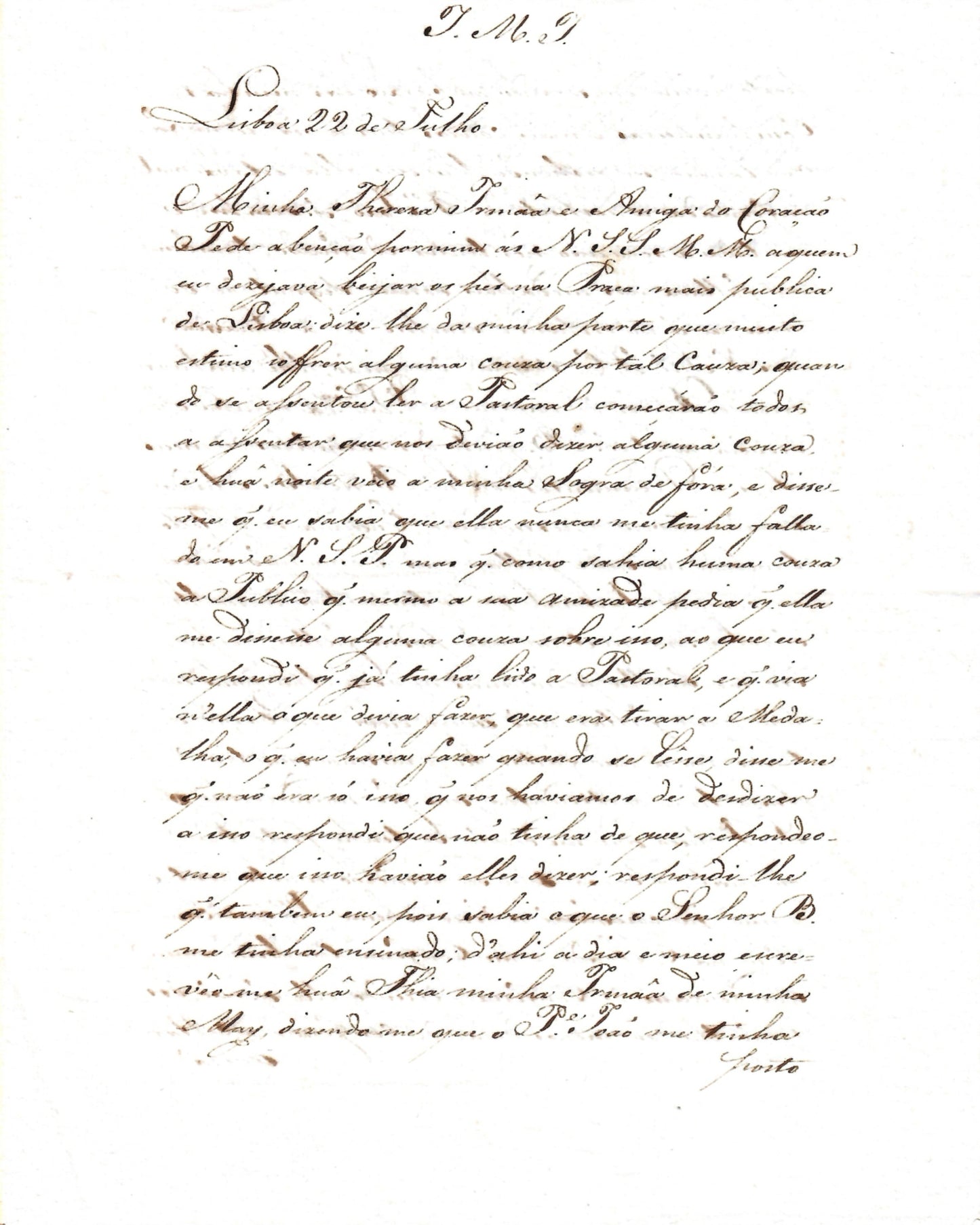 AP03LT07 – CÓPIAS DE 5 CARTAS DIRIGIDAS A MADRE DOMINGAS VAZ E A MADRE MARIA MANUELA, REITORAS RESPECTIVAMENTE DOS RECOLHIMENTOS DAS OBLATAS DO MENINO JESUS DA MOFREITA E DO LORETO (...) PROCESSO INQUISITORIAL. c. 1813