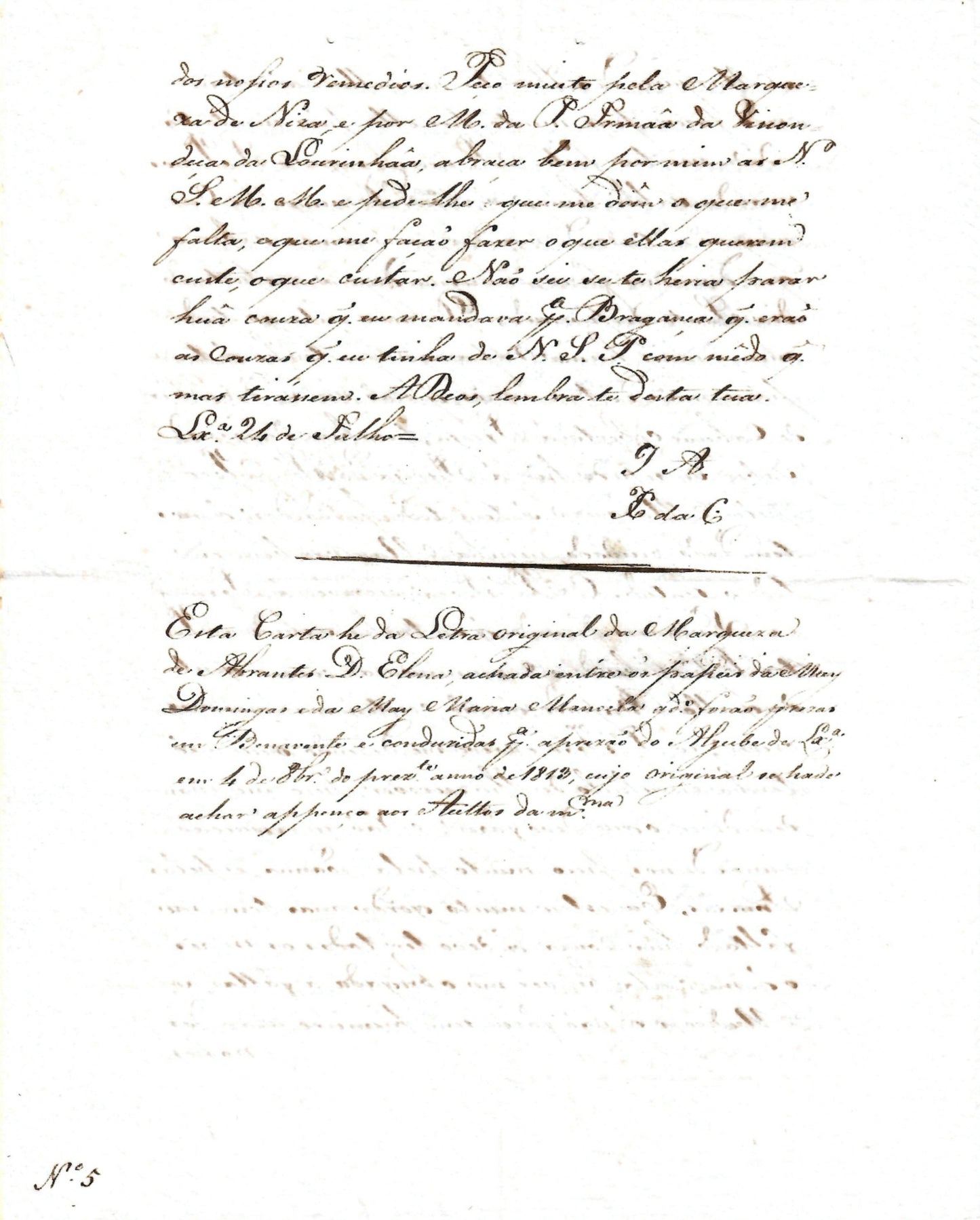 AP03LT07 – CÓPIAS DE 5 CARTAS DIRIGIDAS A MADRE DOMINGAS VAZ E A MADRE MARIA MANUELA, REITORAS RESPECTIVAMENTE DOS RECOLHIMENTOS DAS OBLATAS DO MENINO JESUS DA MOFREITA E DO LORETO (...) PROCESSO INQUISITORIAL. c. 1813