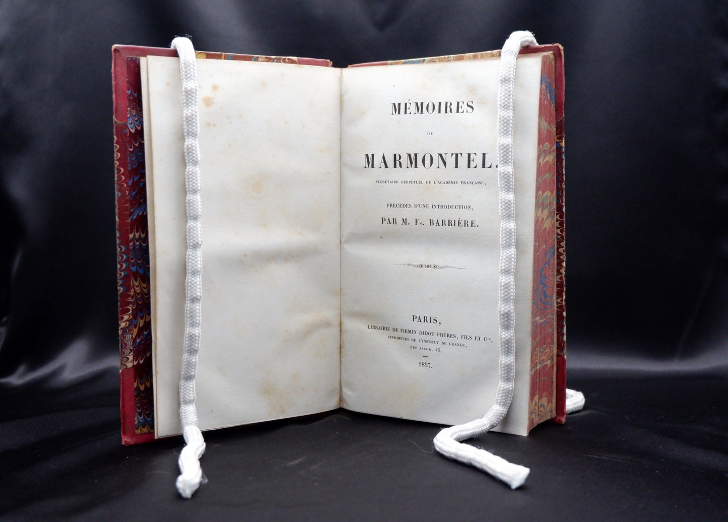 AP04LT05 – Marmontel, Jean-François – MÉMOIRES DE MARMONTEL, SECRETÁIRE PERPÉTUEL DE L’ACADÉMIE FRANÇAISE. 1857