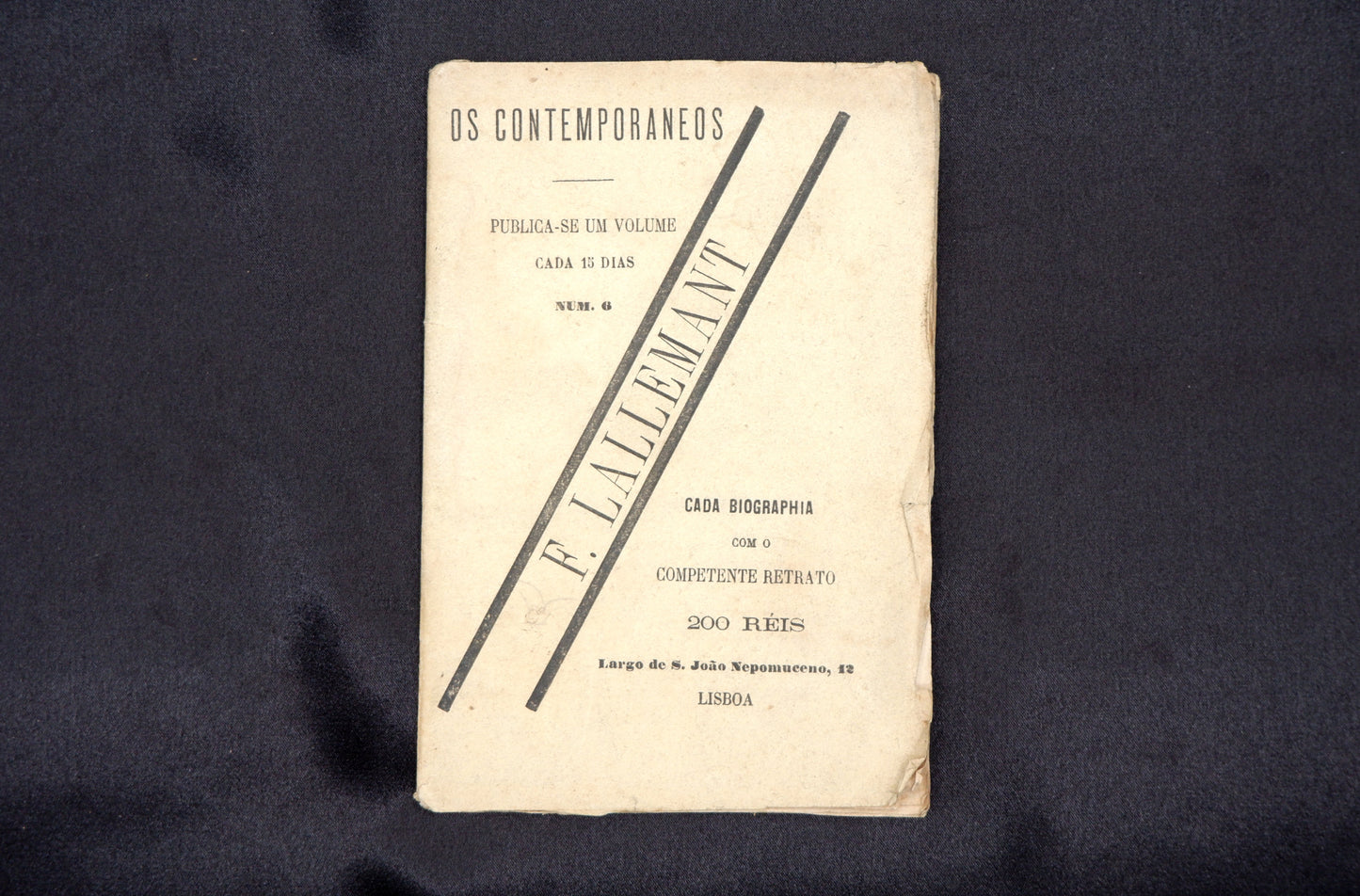 AP04LT21 – F. LALLEMANT: ESBOÇO BIOGRAPHICO. Col. Os Contemporaneos, num. 6. Lisboa. Escriptorio da Empresa. s.d.