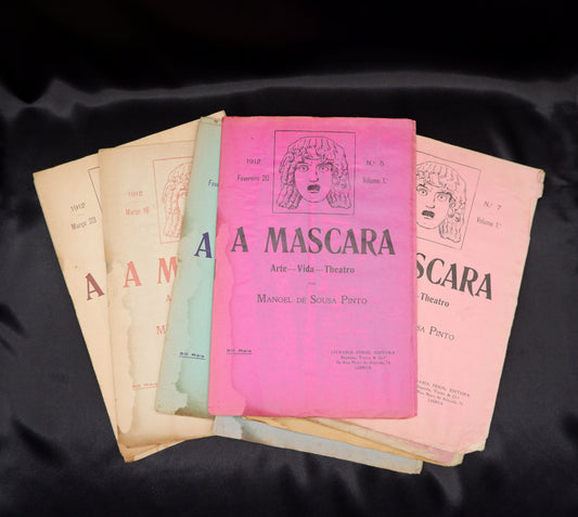 AP04LT23 – Pinto, Manoel de Sousa – A MASCARA. ARTE – VIDA – THEATRO. Lisboa. Livraria Ferin Editora. 1912