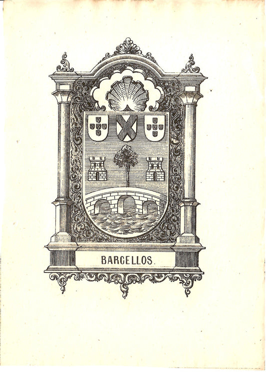 AP04LT67 – [HERÁLDICA; ESTAMPAS; BARCELOS] ARMAS DE BARCELLOS. Lisboa. Typografia do Panorama. 1860