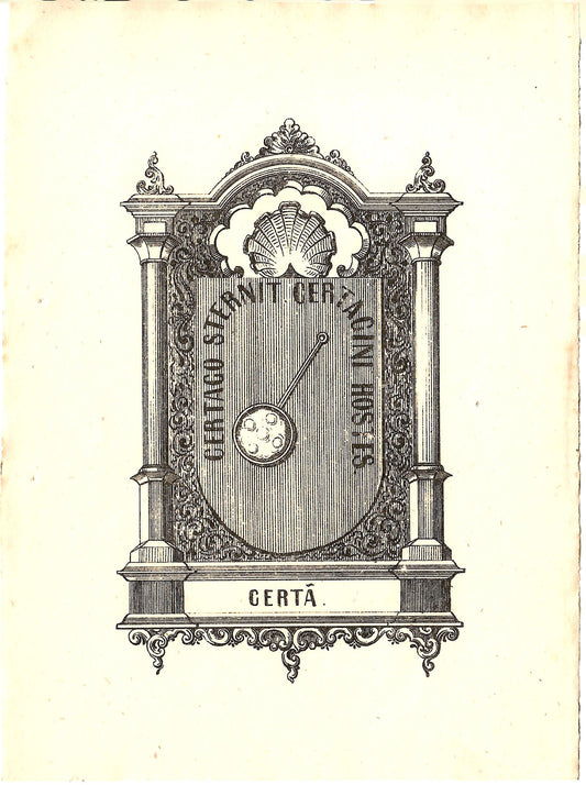 AP04LT74 – [HERÁLDICA; ESTAMPAS; SERTÃ] ARMAS DA CERTÃ. Lisboa. Typografia do Panorama. 1860