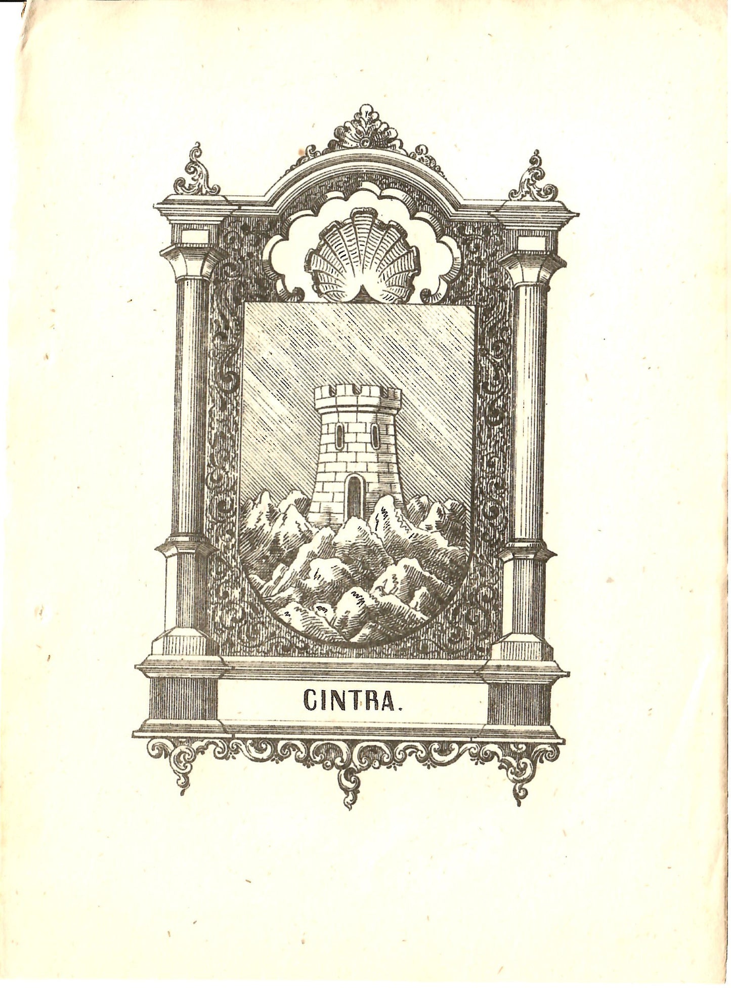 AP04LT76 – [HERÁLDICA; ESTAMPAS; SINTRA] ARMAS DE CINTRA. Lisboa. Typografia do Panorama. 1860