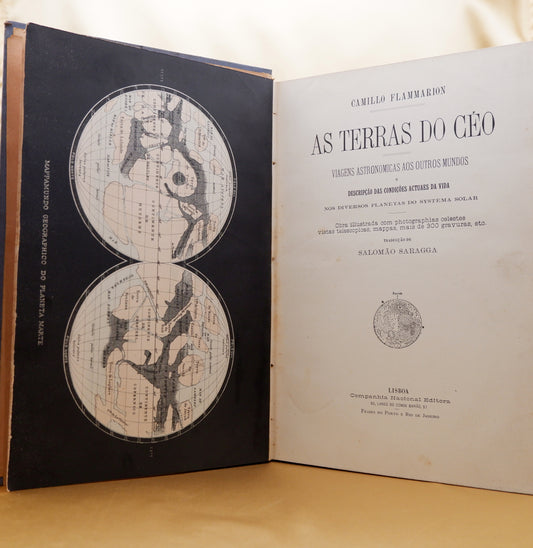 AS03LT44 – [CIÊNCIA; ASTRONOMIA] Flammarion, Camillo [Camille]; [Saragga, Salomão (trad.)] – AS TERRAS DO CÉO: VIAGENS ASTRONÓMICAS AOS OUTROS MUNDOS E DESCRIPÇÃO DAS CONDIÇÕES ACTUAES DA VIDA. Lisboa. Companhia Nacional Editora. s.d.