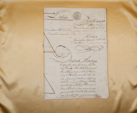 AS03LT53 – [MANUSCRITO; COVILHÃ] SENTENÇA CÍVEL PASSADA A FAVOR DE JOAQUIM RIBEIRO FRANCO, SÚBDITO BRITÂNICO, CONTRA JOAQUIM JOSÉ LOPES, DA VILA DA COVILHÃ. 1835