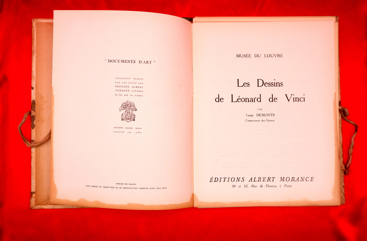 AS04LT65 – Demonts, Louis – LES DESSINS DE LÉONARD DE VINCI. Col. Documents d’Art. Paris. Éditions Albert Morancé. s.d. [1922]