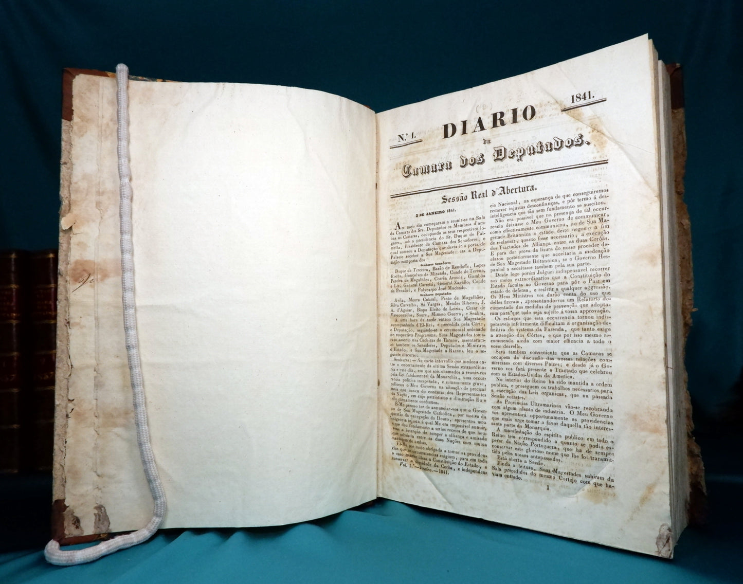 AS07LT23 – [SETEMBRISMO] 16 VOLS. DAS ACTAS DAS SESSÕES DAS CORTES GERAES E DIARIO DA CAMARA DOS DEPUTADOS (1837 a 1841). Lisboa. Imprensa Nacional. 1838-1841