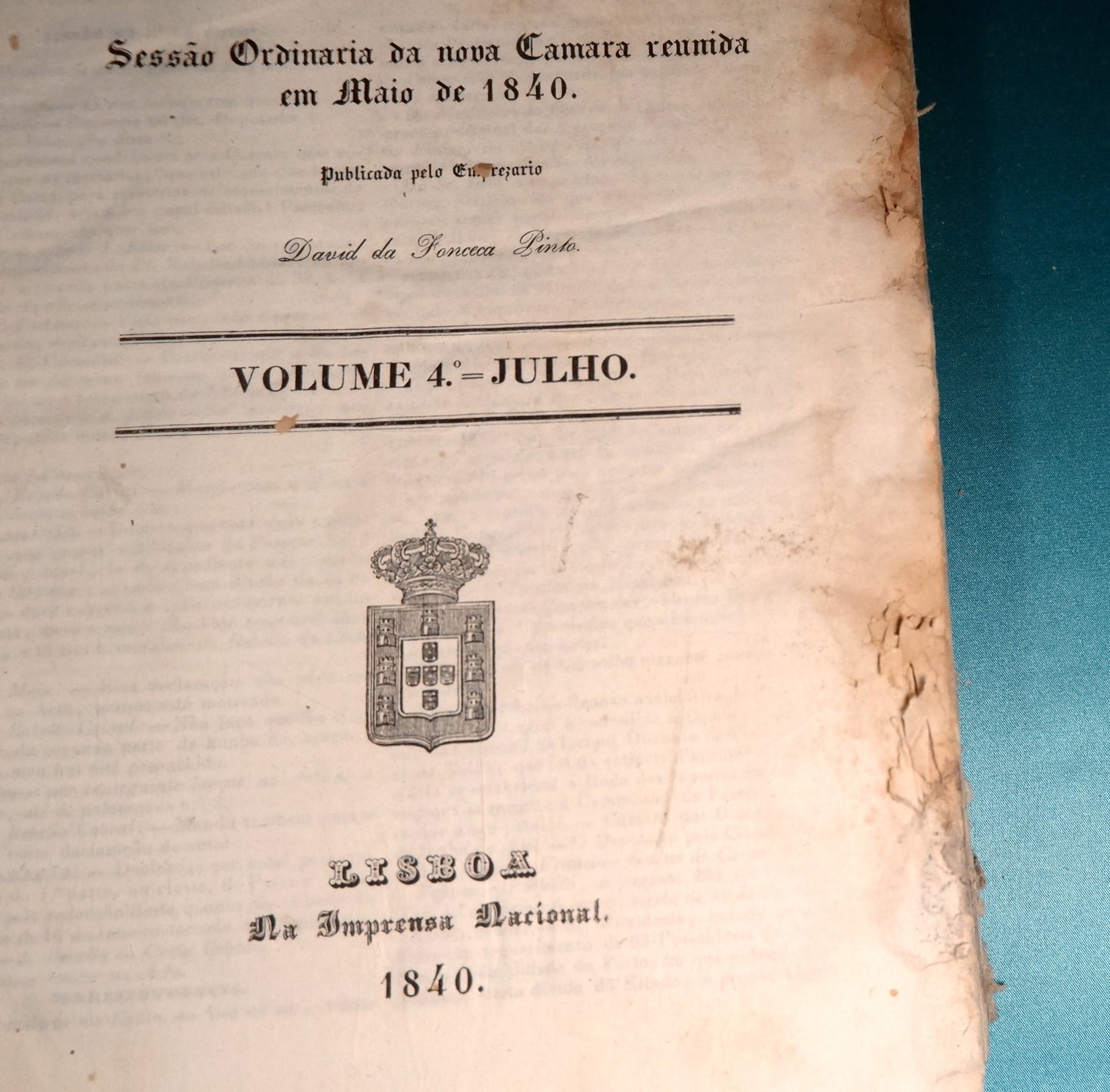 AS07LT23 – [SETEMBRISMO] 16 VOLS. DAS ACTAS DAS SESSÕES DAS CORTES GERAES E DIARIO DA CAMARA DOS DEPUTADOS (1837 a 1841). Lisboa. Imprensa Nacional. 1838-1841