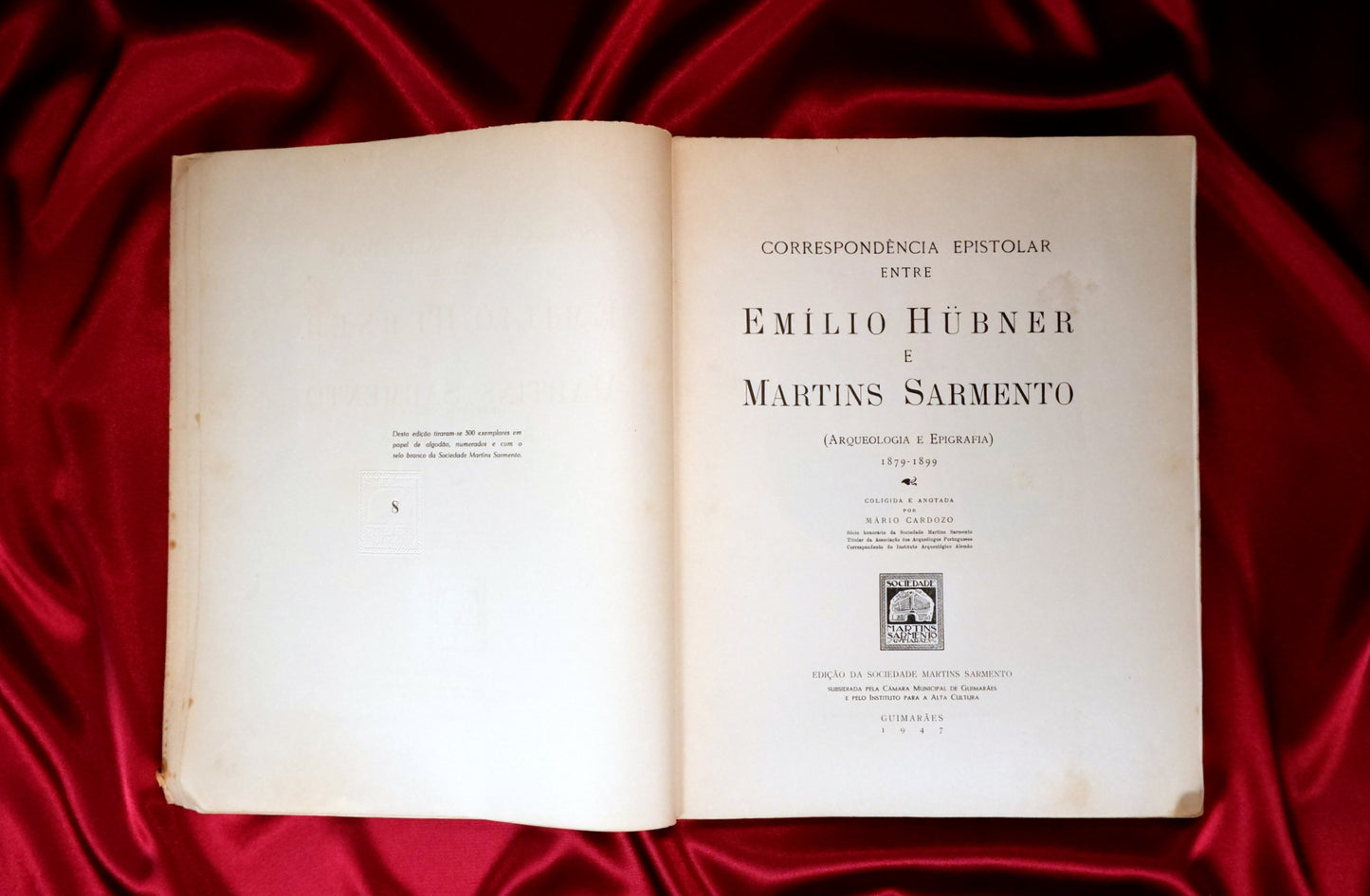 AS08LT02 – Cardozo, Mário (org. e notas) – CORRESPONDÊNCIA EPISTOLAR ENTRE EMÍLIO HÜBNER E MARTINS SARMENTO (ARQUEOLOGIA E EPIGRAFIA) 1879-1899