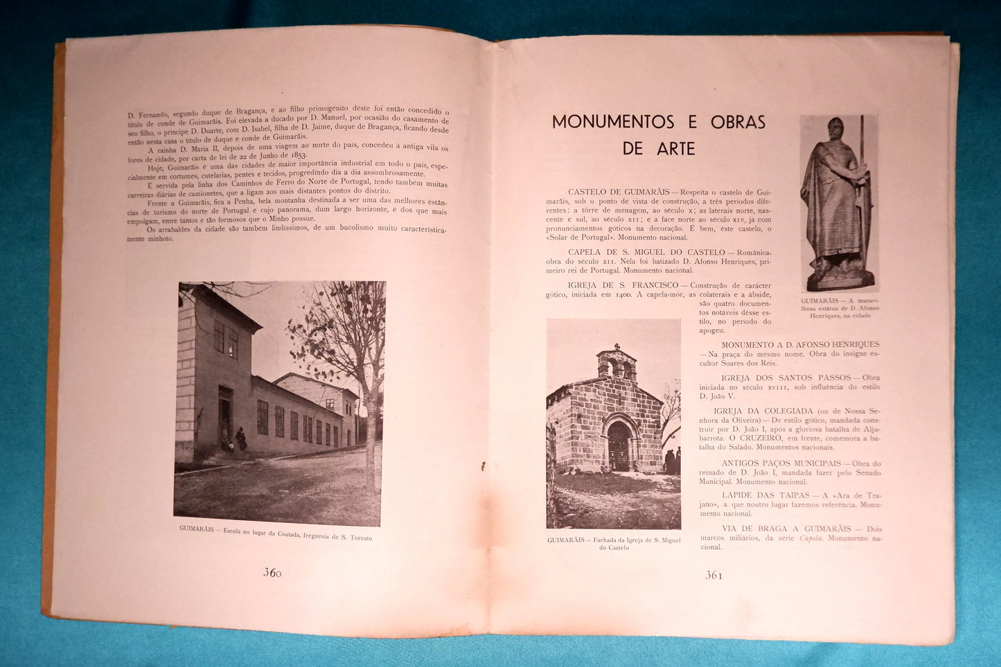 AS08LT07 – AAVV – PORTUGAL ECONÓMICO MONUMENTAL E ARTÍSTICO. CONCELHO E CIDADE DE GUIMARÃIS. Fascículos XII-XII (1.ª e 2.ª Partes). Lisboa. Editorial Lusitana. 1936