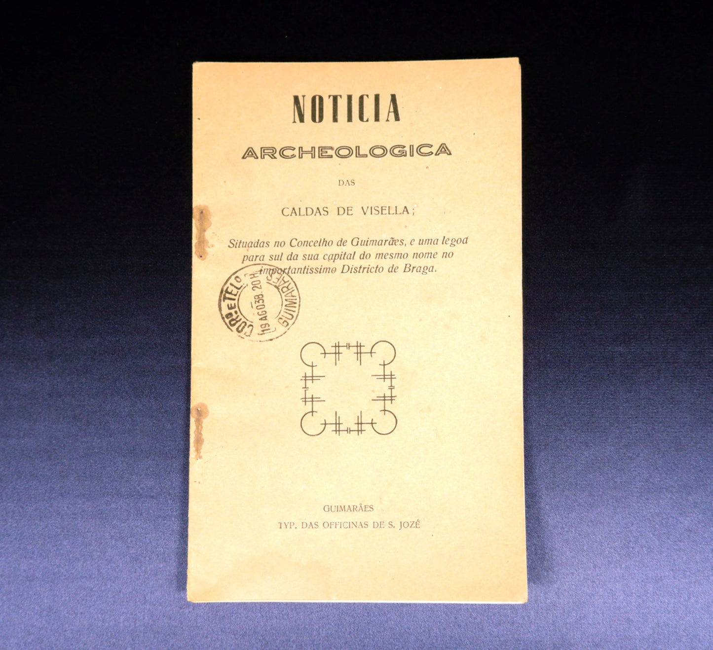 AS08LT30 – [VIZELA] Pereira-Caldas, J. J. da S. – NOTICIA ARCHEOLOGICA DAS CALDAS DE VISELLA. Guimarães. Typ. das Officinas de S. Jozé. 1852