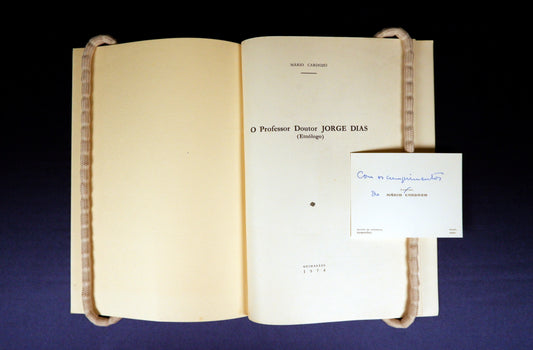 AS08LT78 – Cardozo, Mário – O PROFESSOR DOUTOR JORGE DIAS (ETNÓLOGO). Sep. da Revista de Guimarães, vol. LXXXIII. Guimarães. Sociedade Martins Sarmento. 1974