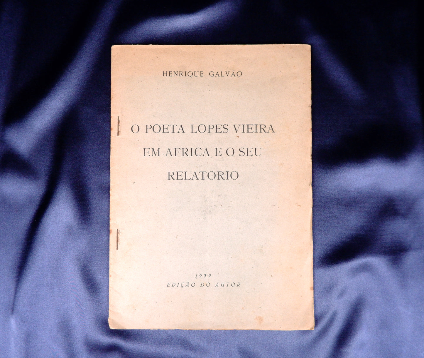 AS09LT13 – Galvão, Henrique – O POETA LOPES VIEIRA EM AFRICA E O SEU RELATORIO. Lisboa. Ed. Autor. 1932