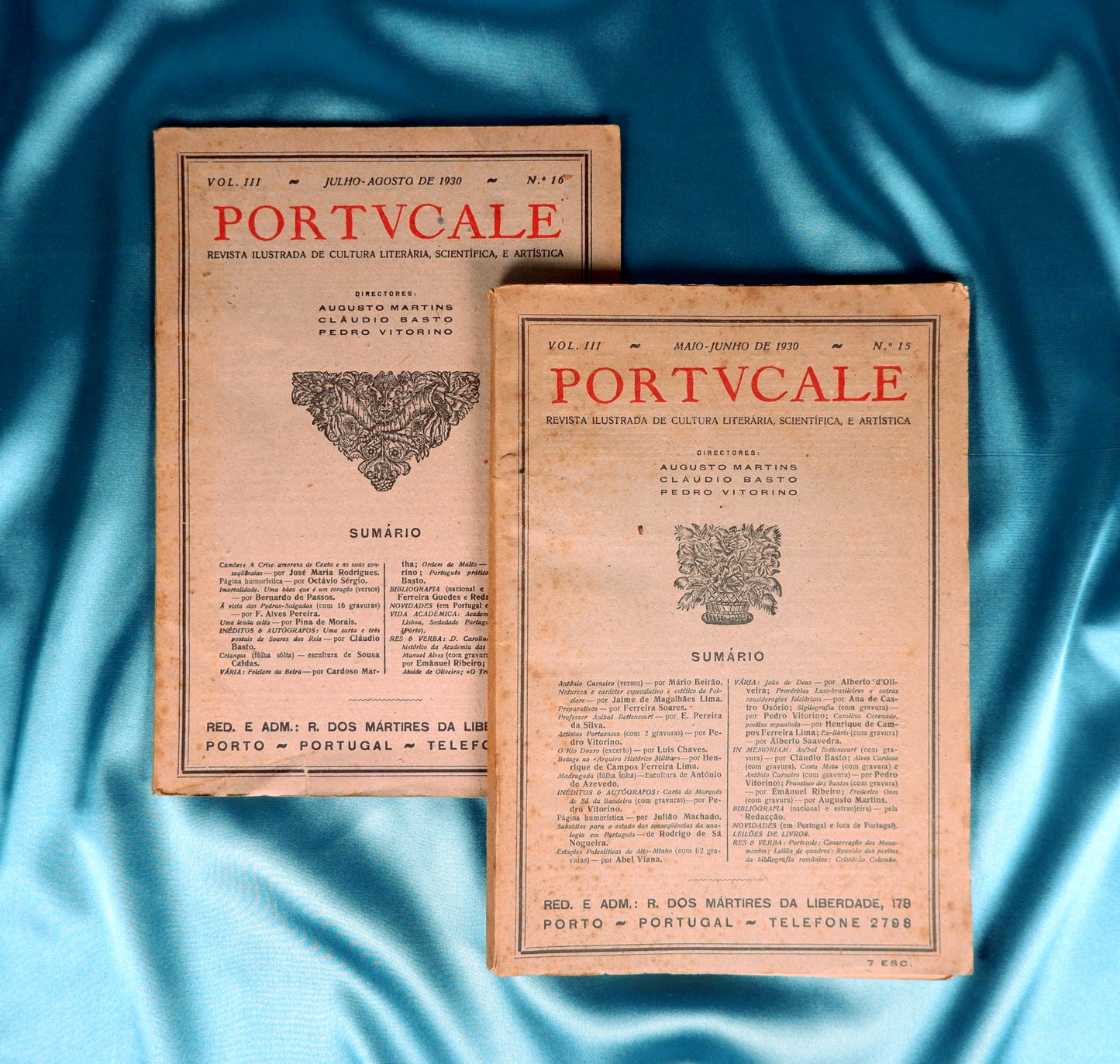 AS09LT29 – PORTUCALE: REVISTA ILUSTRADA DE CULTURA LITERÁRIA, SCIENTÍFICA, E ARTÍSTICA. Vol. III, n.os 15 e 16. Porto. Ed. de Augusto Martins. 1930