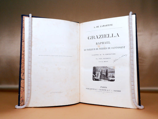 AS09LT47 – Lamartine, A. de – GRAZIELLA; RAPHAEL; LE TAILLEUR DE PIERRES DE SAINT-POINT. Paris. Furne, Jouvet & Cie / Hachette & Cie / Pagnerre. s.d. [1877]