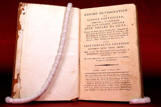 AS09LT98 – Coutinho, Luiz Gonçalves – RESUMO ORTHOGRÁFICO DA LINGUA PORTUGUEZA. Lisboa. Nova Officina da Viuva Neves, e Filhos. 1813