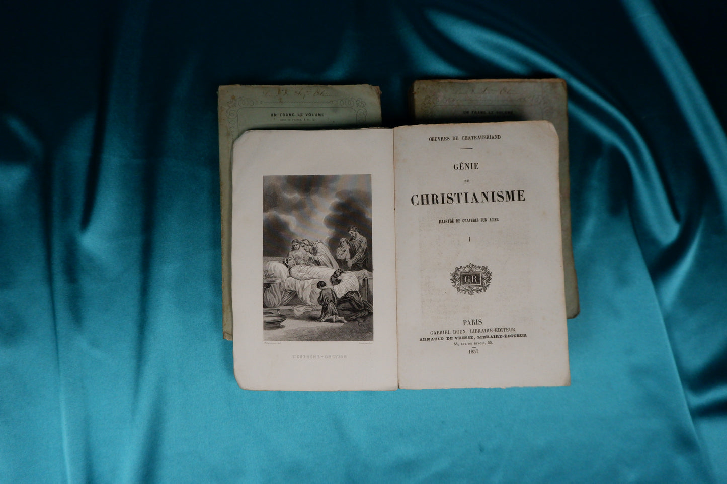 AS10LT17 – Chateaubriand – GÉNIE DU CHRISTIANISME. III vols. Paris. Gabriel Roux, Libraire – Éditeur / Arnauld de Vresse, Libraire – Éditeur. 1857