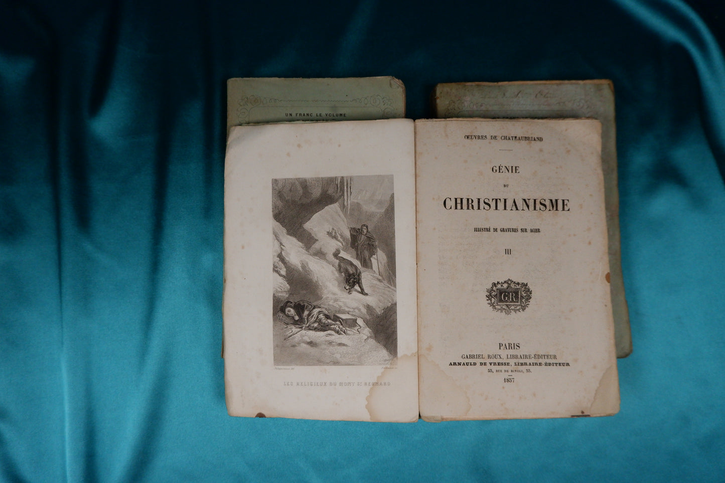 AS10LT17 – Chateaubriand – GÉNIE DU CHRISTIANISME. III vols. Paris. Gabriel Roux, Libraire – Éditeur / Arnauld de Vresse, Libraire – Éditeur. 1857