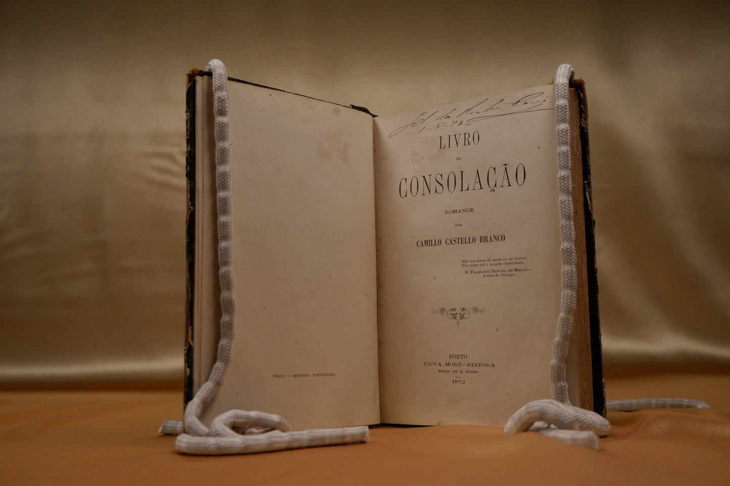 AS10LT34 – [CAMILIANA] Castello Branco, Camillo – LIVRO DE CONSOLAÇÃO. Porto. Viuva Moré – Editora. 1872