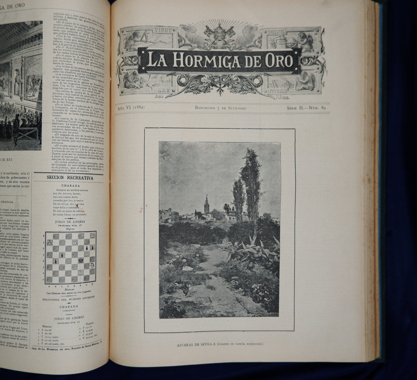 AS10LT40 – LA HORMIGA DE ORO. Año VI, Série II, n.os 54 ao 105, Barcelona. La Hormiga de Oro. 1889