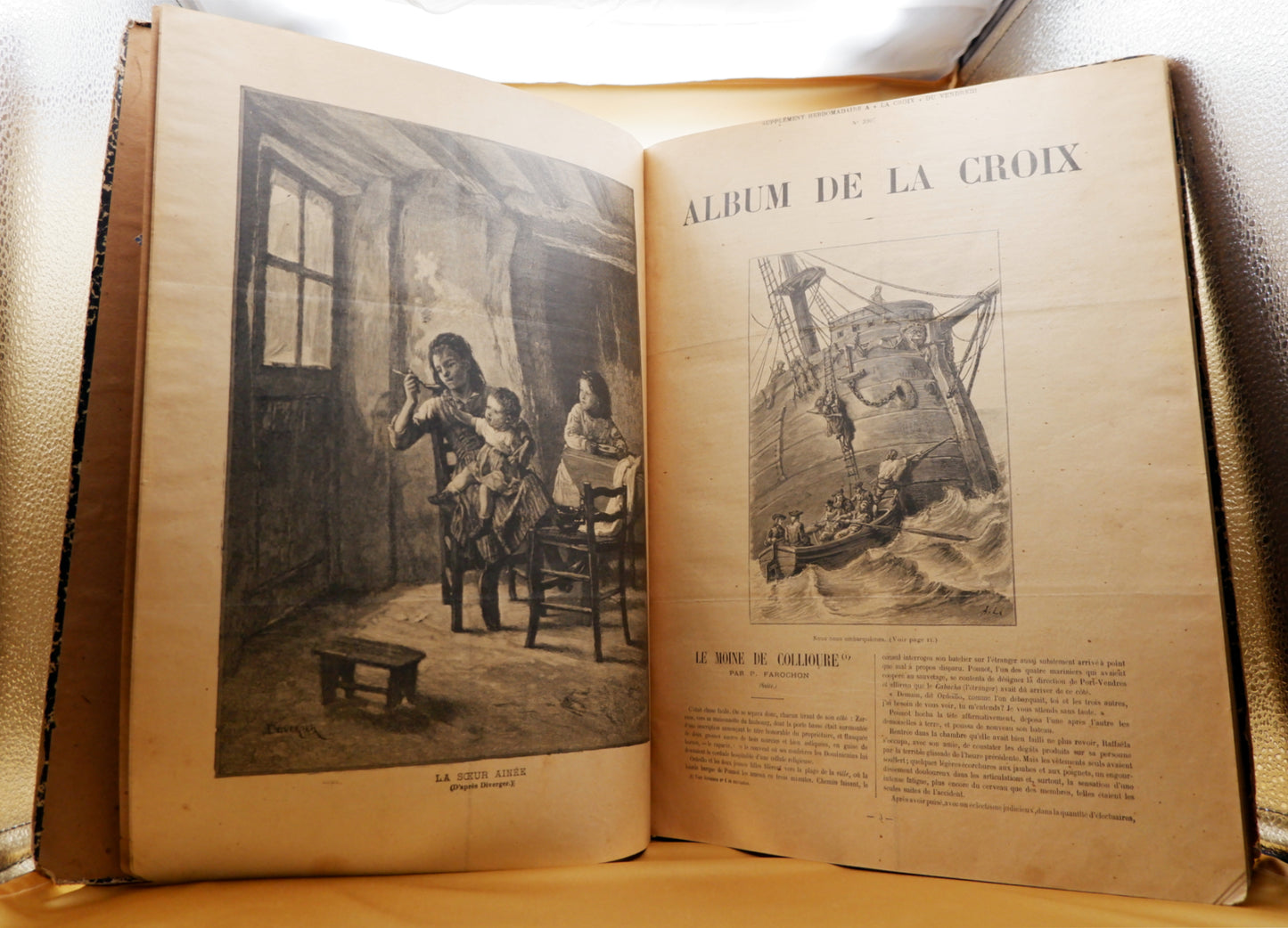 AS10LT41 – ALBUM DE LA CROIX. Supplément a « La Croix ». 2 vols. N.os 1 ao 66 e N.os 3898 ao 4171. Paris. Maison de la Bonne Presse. s.d. [1894; c. 1900]