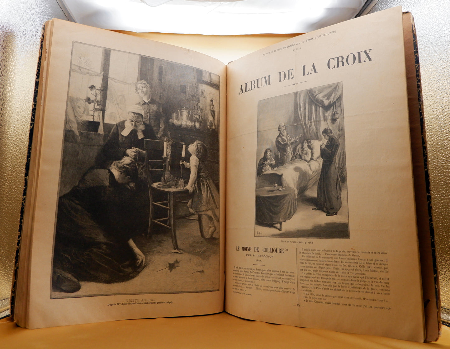 AS10LT41 – ALBUM DE LA CROIX. Supplément a « La Croix ». 2 vols. N.os 1 ao 66 e N.os 3898 ao 4171. Paris. Maison de la Bonne Presse. s.d. [1894; c. 1900]