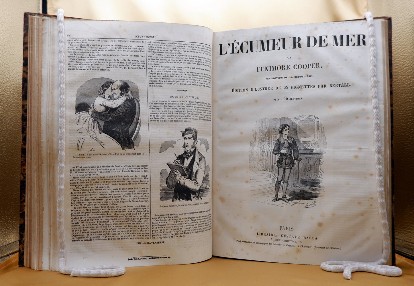 AS10LT43 – Cooper, Fenimore – COLECÇÃO DE ONZE CONTOS ILUSTRADOS. Paris. Georges Barba. s.d. [c. 1855]