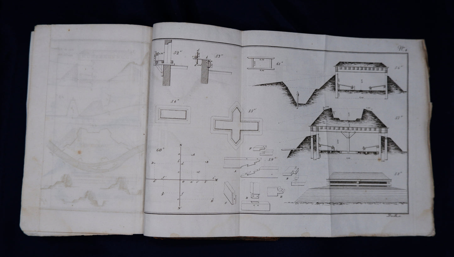 AS10LT50 – [MILITARIA; SUÍÇA; ENGENHARIA CASTRENSE] Dufour, G. H. – MÉMORIAL POUR LES TRAVAUX DE GUERRE. Genève. J. J. Paschoud. 1820