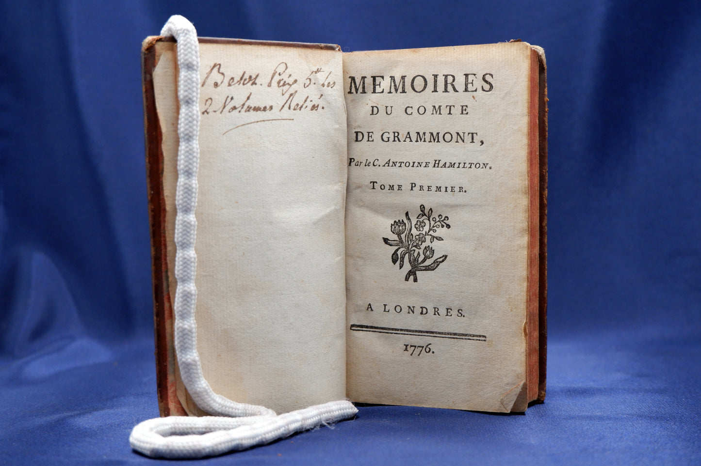 AS10LT59 – Hamilton, Antoine – MEMOIRES DU COMTE DE GRAMMONT. Londres. s.n. 1776