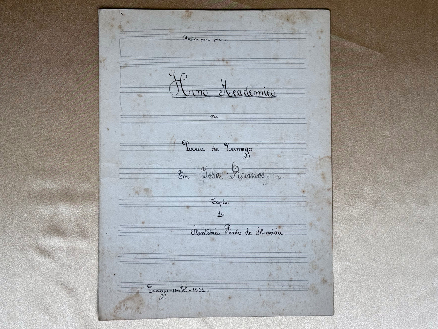 AS11LT01 – ESPÓLIO MUSICAL: DOURO, LAMEGO, MESÃO FRIO, RÉGUA, SÃO JOÃO DA PESQUEIRA, MATOSINHOS, &c.