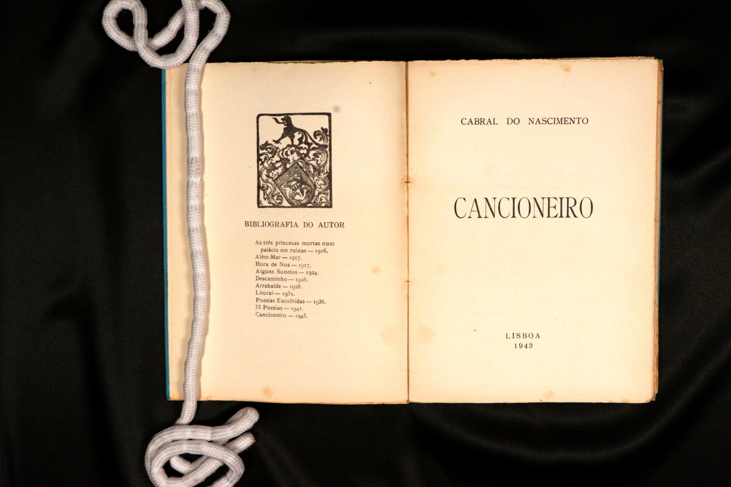 AS16LT09 – Nascimento, Cabral do – CANCIONEIRO. Lisboa. Edições Gama. 1943