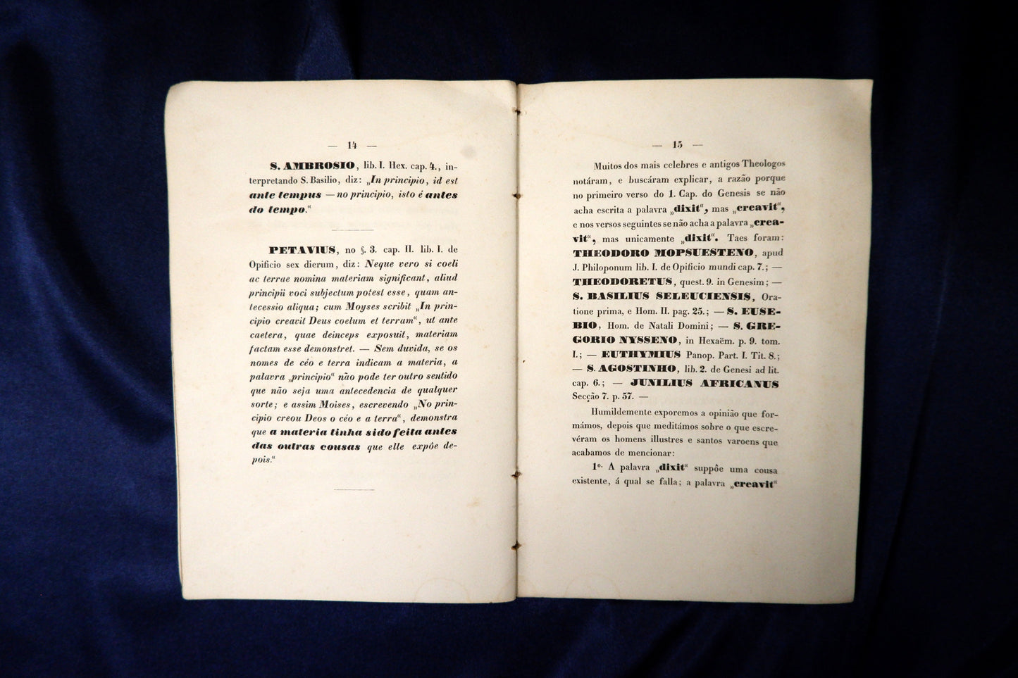 AS16LT69 – Saldanha, Marechal Marquez de [Daun, João Carlos de Saldanha Oliveira e] – CONCORDANCIA DAS SCIENCIAS NATURAES E PRINCIPALMENTE DA GEOLOGIA COM O GENESIS, &c. Vienna d’Austria. Typographia dos PP. Mechitaristas. 1845