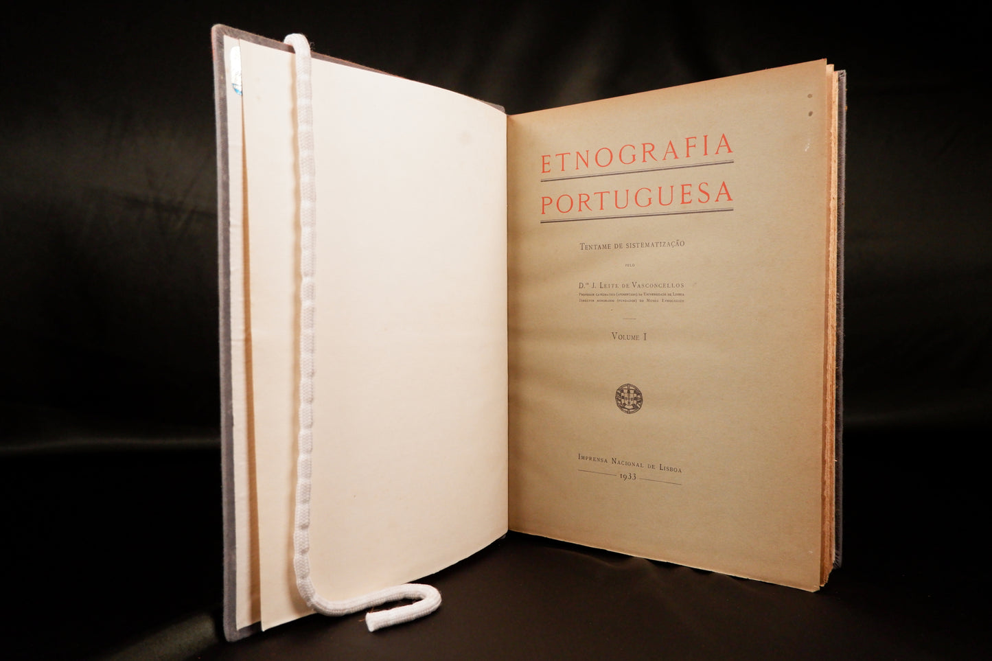 AS18LT07 – Vasconcelos, José Leite de -  ETNOGRAFIA PORTUGUESA. 4 vols. [de 10]. Lisboa. Imprensa Nacional de Lisboa. 1933 – 1958