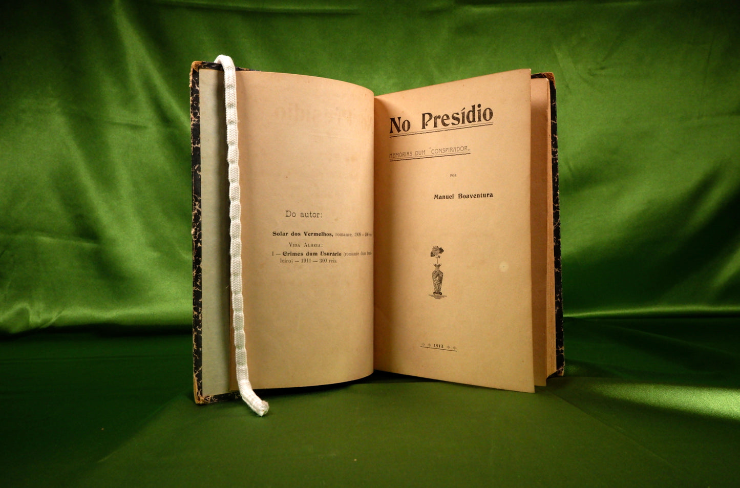 AS20LT10 – [ESPOSENDE; I REPÚBLICA] Boaventura, Manuel – PRESÍDIO: MEMÓRIAS DUM “CONSPIRADOR”. s.l. [Famalicão]. s.n. [Typ. Minerva de G. Pinto de Sousa & Irmão]. 1913