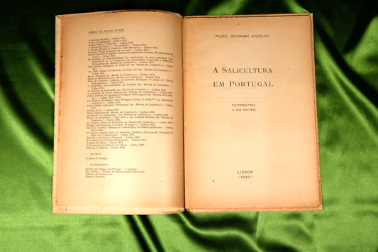 AS20LT17 – Amzalak, Moses Bensabat – A SALICULTURA EM PORTUGAL: MATERIAIS PARA A SUA HISTÓRIA. Sep. do Boletim da Associação Central da Agricultura Portuguesa. Lisboa. vol. XXIII. 1920